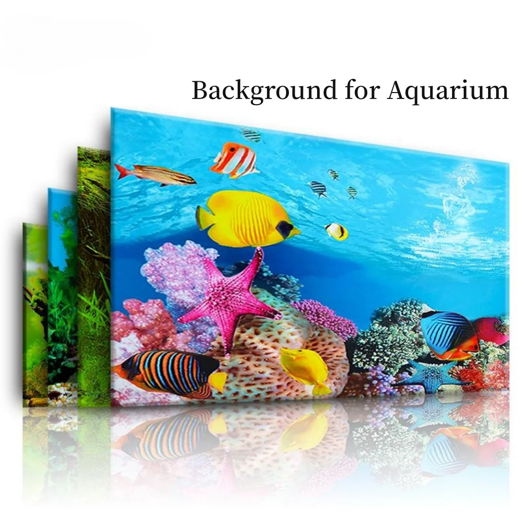 Aquarium Fish Cartoon - Tło Akwarium 3D Naklejka Plakat Dekoracja