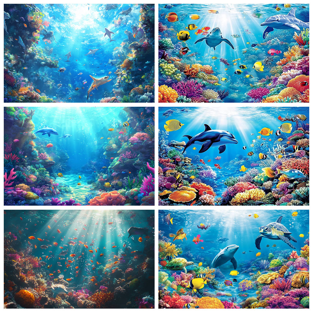 Tło Fotograficzne Podwodny Świ – Aquarium Fish Dolphin recenzja i cena